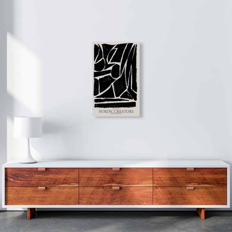 Things Fall Apart - Black Abstract Art Print by Nordic Creators A3 Canvas