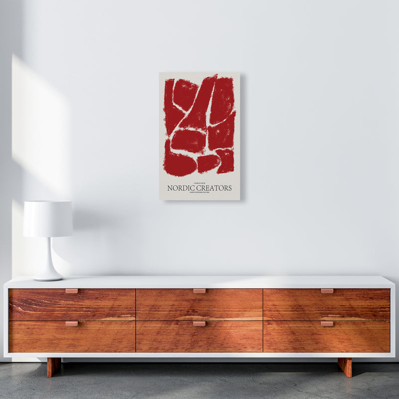 Things Fall Apart - Red Abstract Art Print by Nordic Creators A3 Canvas
