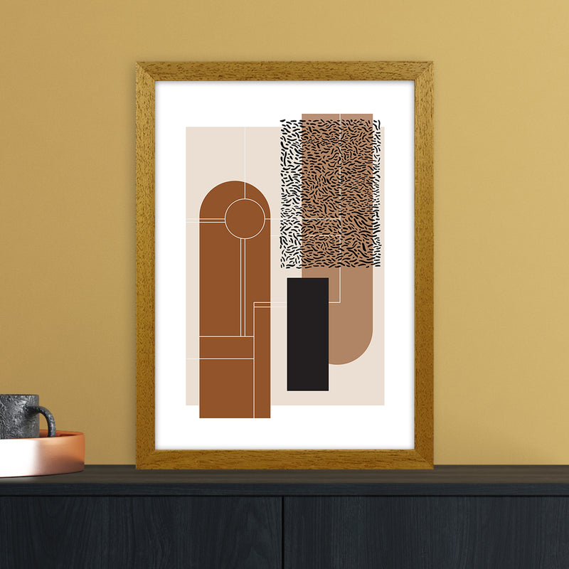 Brown & Beige Abstract Art Print by Nordic Creators A3 Print Only