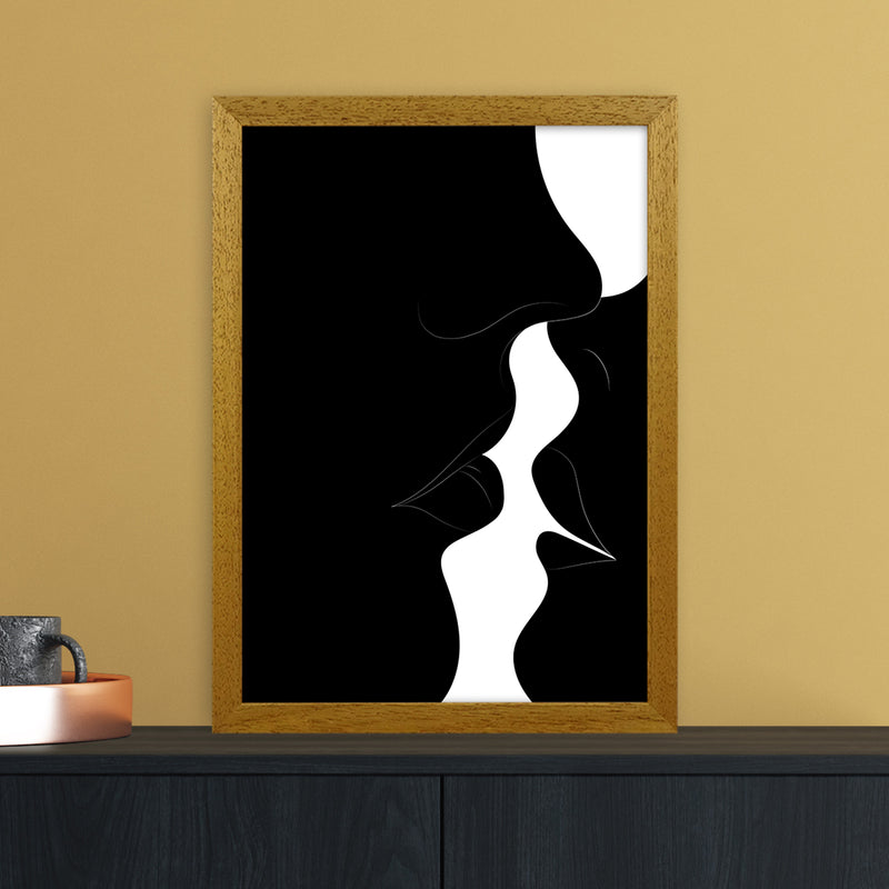 Just a little kiss black Abstract Art Print by Nordic Creators A3 Print Only