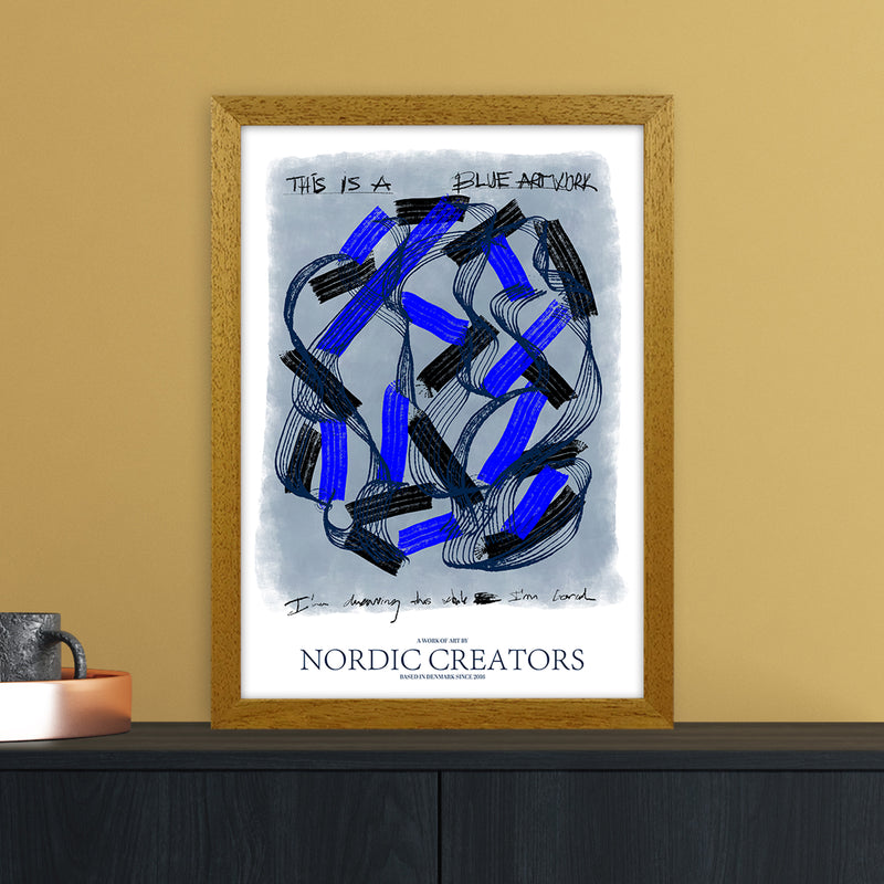 This is a blue artwork Abstract Art Print by Nordic Creators A3 Print Only