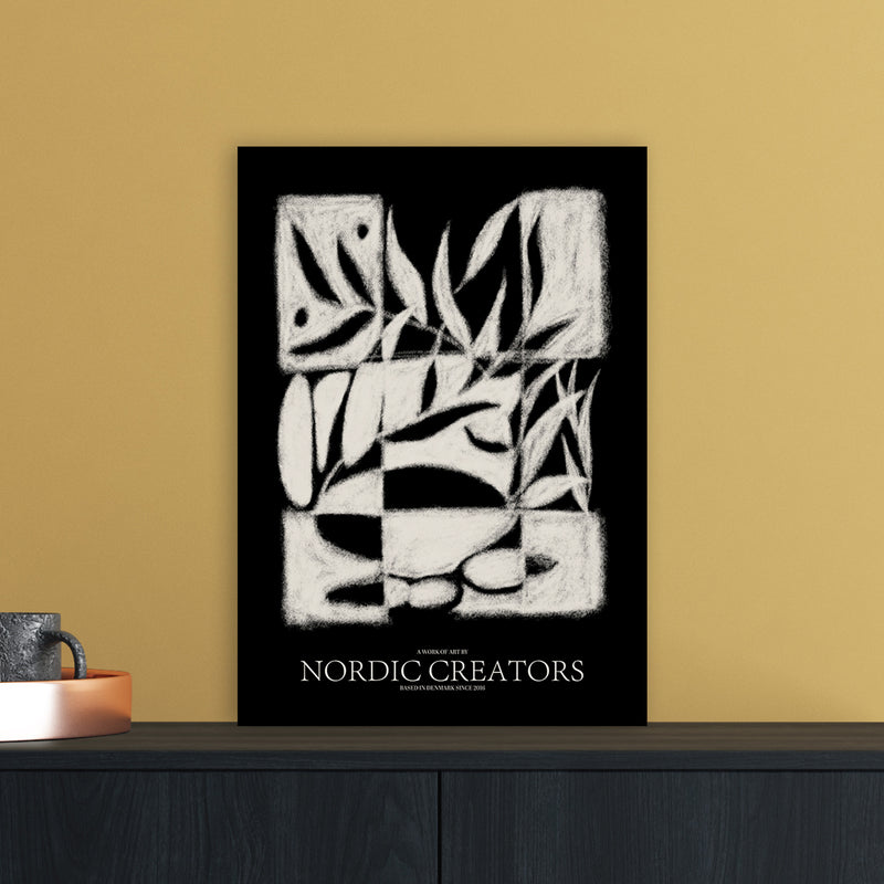 Black pattern Abstract Art Print by Nordic Creators A3 Black Frame