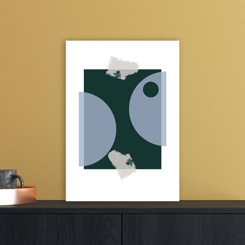 Blue & Green Abstract Art Print by Nordic Creators A3 Black Frame