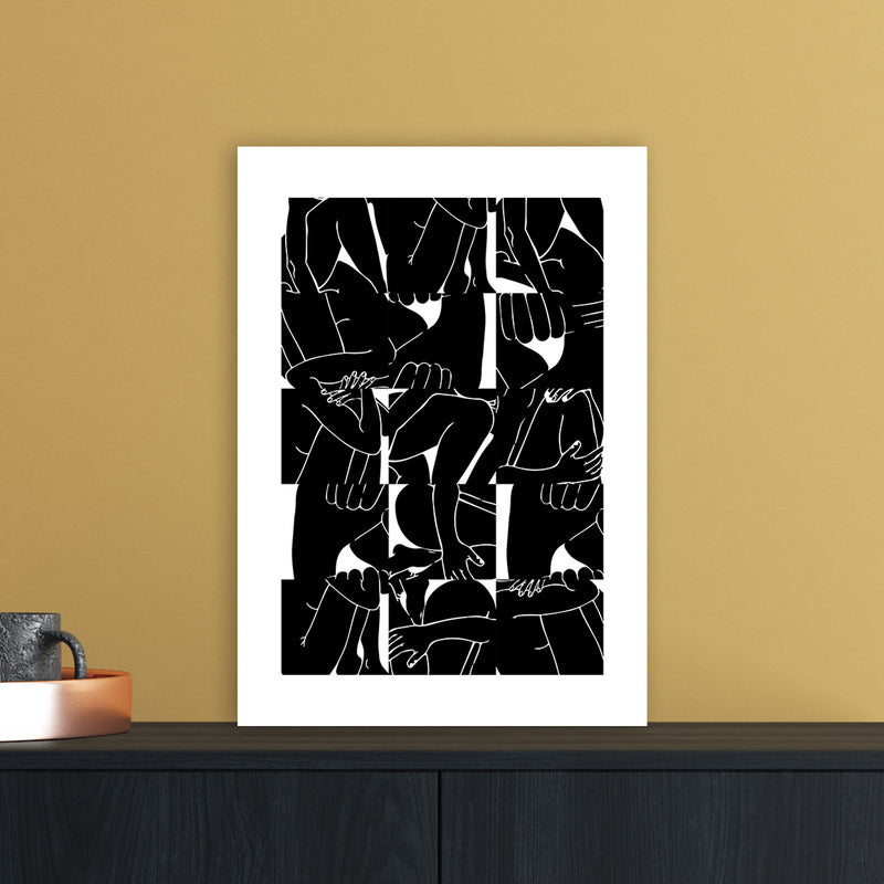 Bodies Abstract Art Print by Nordic Creators A3 Black Frame