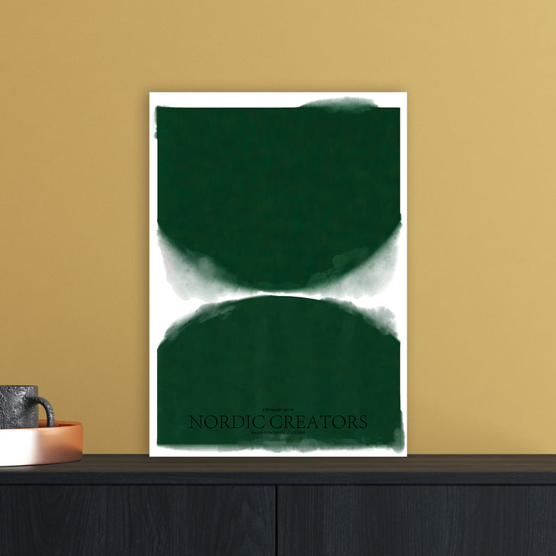 Green Abstract Art Print by Nordic Creators A3 Black Frame