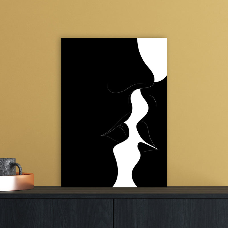 Just a little kiss black Abstract Art Print by Nordic Creators A3 Black Frame