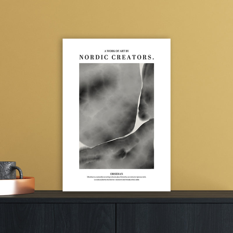 Obsidian Abstract Art Print by Nordic Creators A3 Black Frame