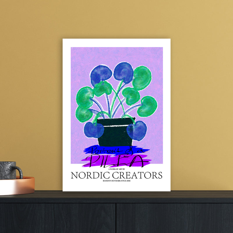 Portrait of a Pilea Abstract Art Print by Nordic Creators A3 Black Frame