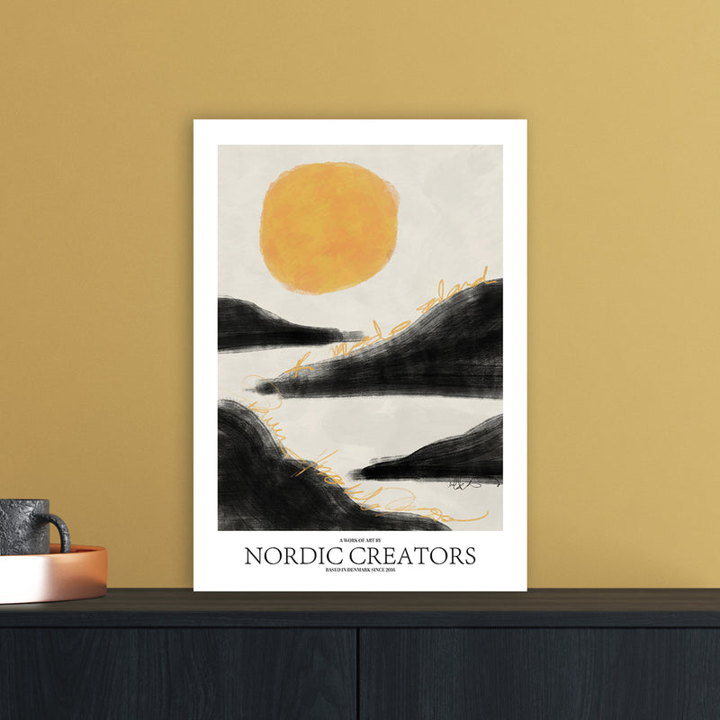 Sunrise Abstract Art Print by Nordic Creators A3 Black Frame