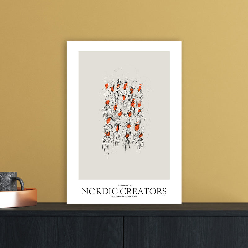 The People Abstract Art Print by Nordic Creators A3 Black Frame