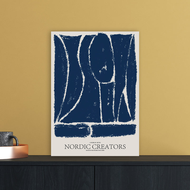 Things Fall Apart - Blue Abstract Art Print by Nordic Creators A3 Black Frame
