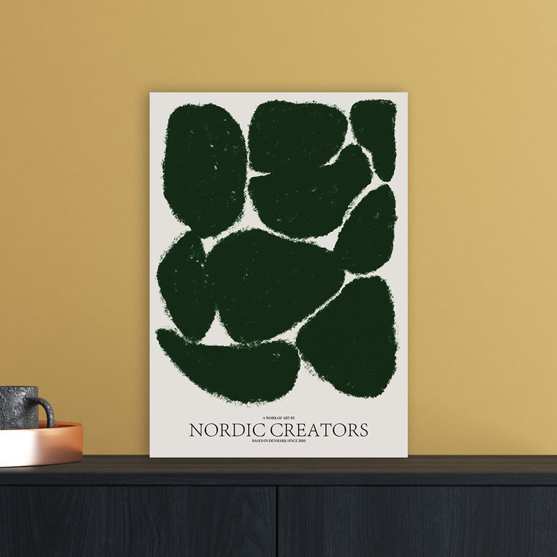 Things Fall Apart - Green Abstract Art Print by Nordic Creators A3 Black Frame
