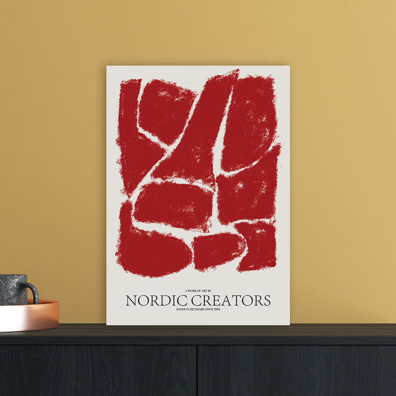 Things Fall Apart - Red Abstract Art Print by Nordic Creators A3 Black Frame