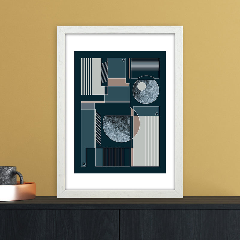 Geometric III Abstract Art Print by Nordic Creators A3 Oak Frame