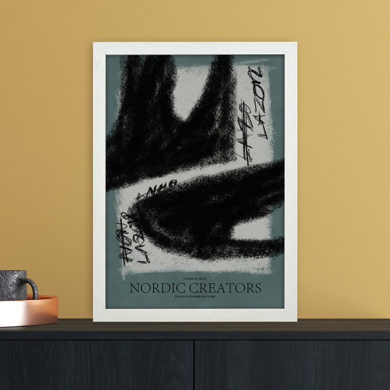 Ghost Abstract Art Print by Nordic Creators A3 Oak Frame
