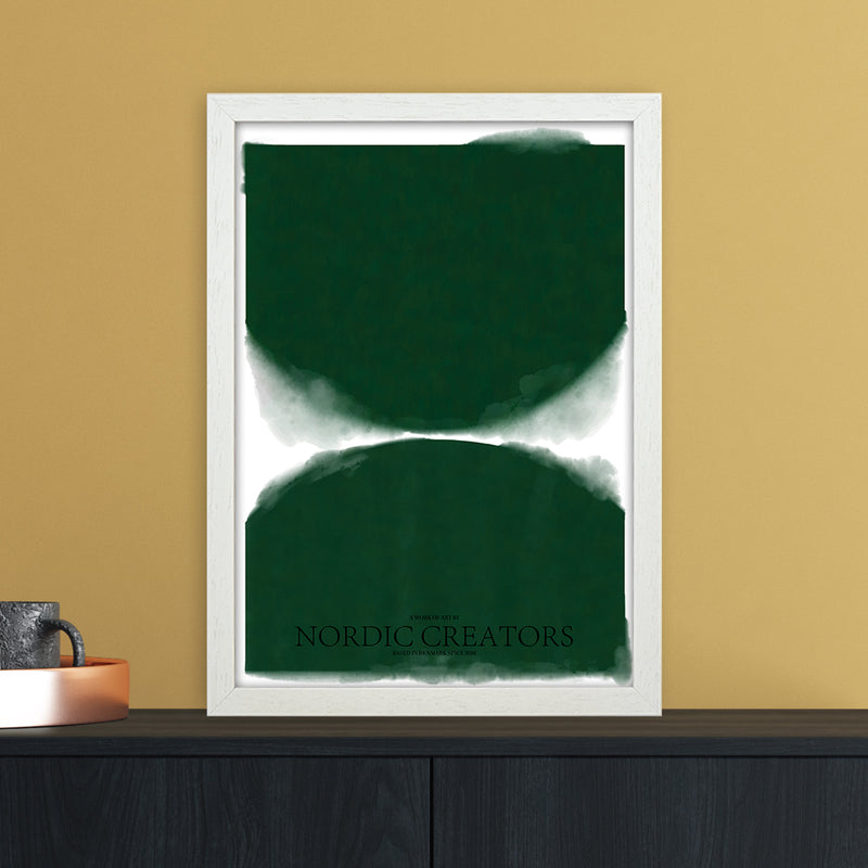 Green Abstract Art Print by Nordic Creators A3 Oak Frame