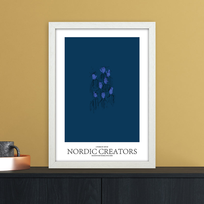 I'm blue Abstract Art Print by Nordic Creators A3 Oak Frame