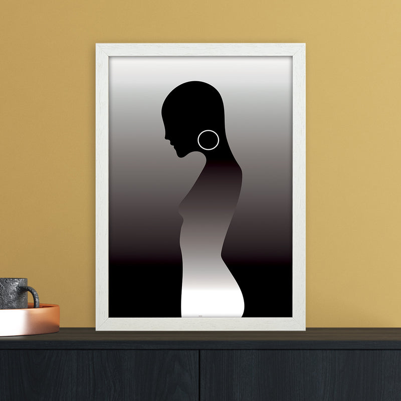 PJ-836-13 Woman of darkness Abstract Art Print by Nordic Creators A3 Oak Frame