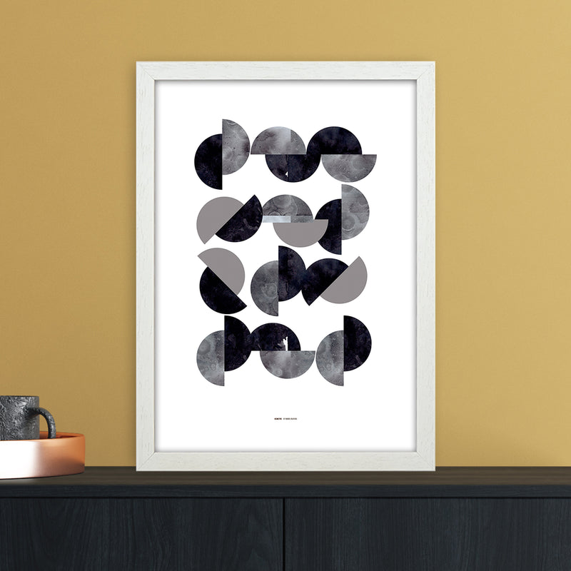 PJ-836-15 Geometric Abstract Art Print by Nordic Creators A3 Oak Frame