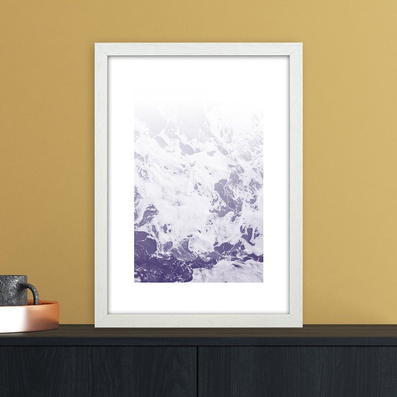 Purple Ocean Abstract Art Print by Nordic Creators A3 Oak Frame