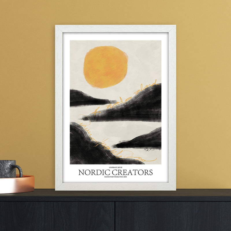 Sunrise Abstract Art Print by Nordic Creators A3 Oak Frame