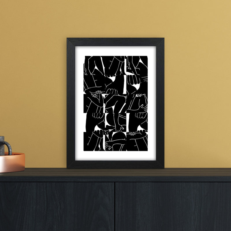 Bodies Abstract Art Print by Nordic Creators A4 White Frame