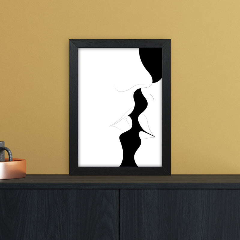 Just a little kiss white Abstract Art Print by Nordic Creators A4 White Frame