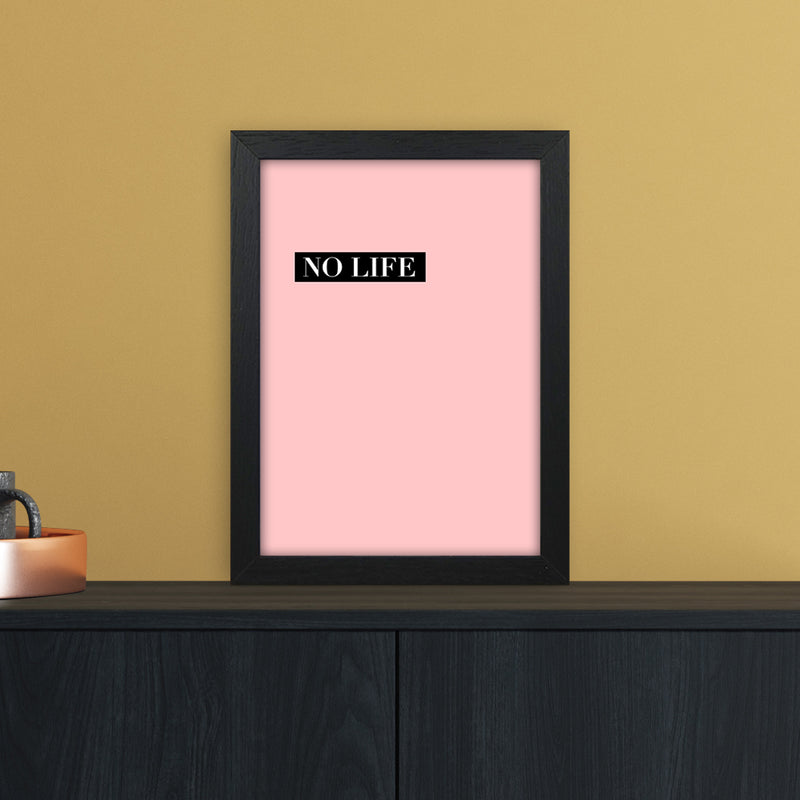 NO LIFE Abstract Art Print by Nordic Creators A4 White Frame