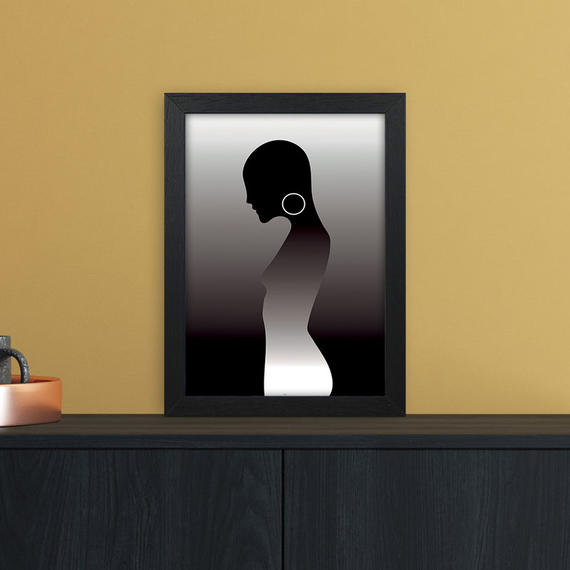 PJ-836-13 Woman of darkness Abstract Art Print by Nordic Creators A4 White Frame