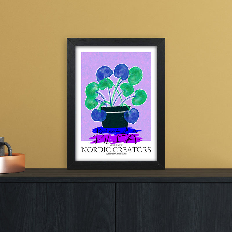 Portrait of a Pilea Abstract Art Print by Nordic Creators A4 White Frame