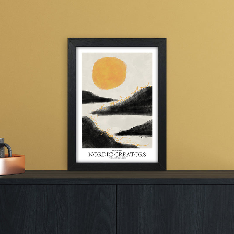 Sunrise Abstract Art Print by Nordic Creators A4 White Frame