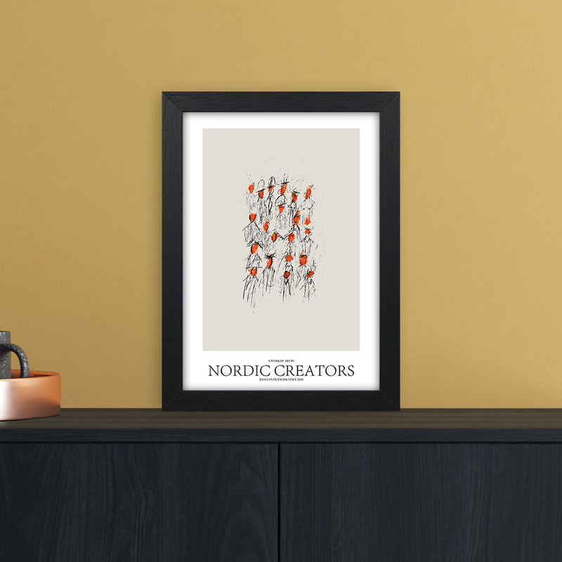 The People Abstract Art Print by Nordic Creators A4 White Frame