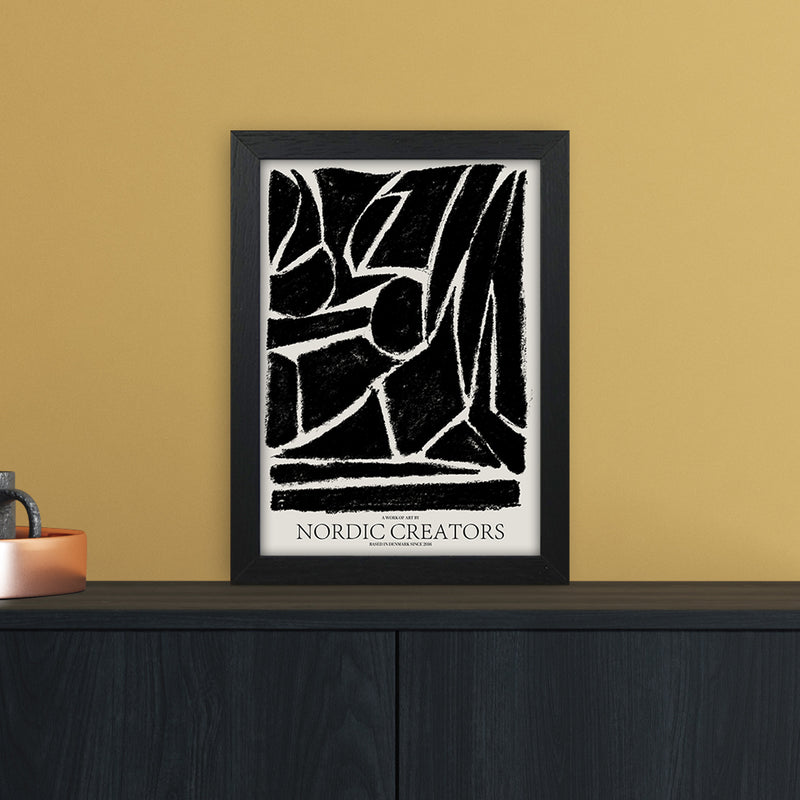 Things Fall Apart - Black Abstract Art Print by Nordic Creators A4 White Frame
