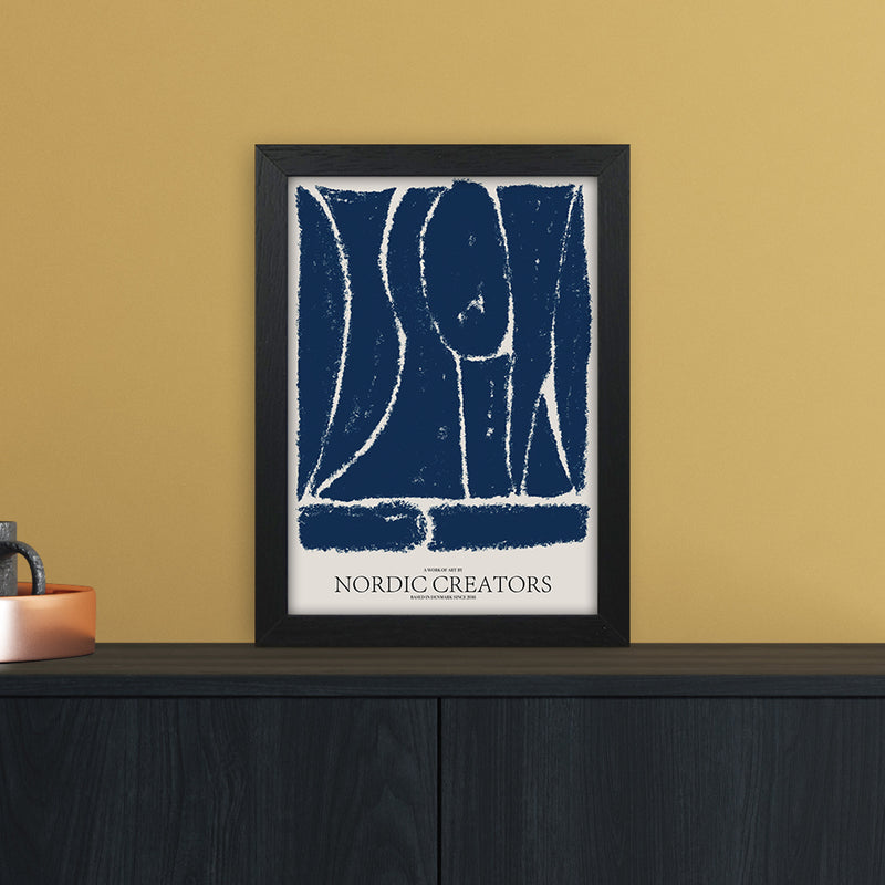 Things Fall Apart - Blue Abstract Art Print by Nordic Creators A4 White Frame