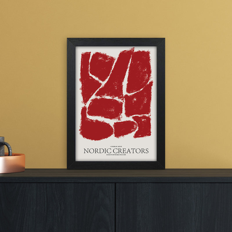 Things Fall Apart - Red Abstract Art Print by Nordic Creators A4 White Frame