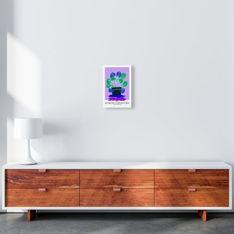 Portrait of a Pilea Abstract Art Print by Nordic Creators A4 Canvas