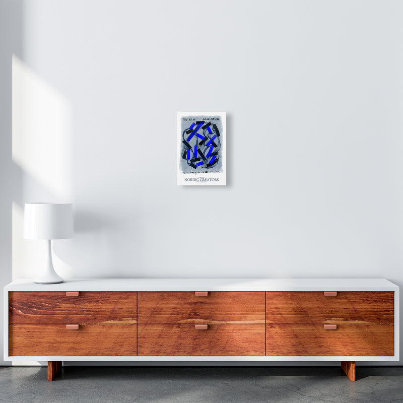 This is a blue artwork Abstract Art Print by Nordic Creators A4 Canvas