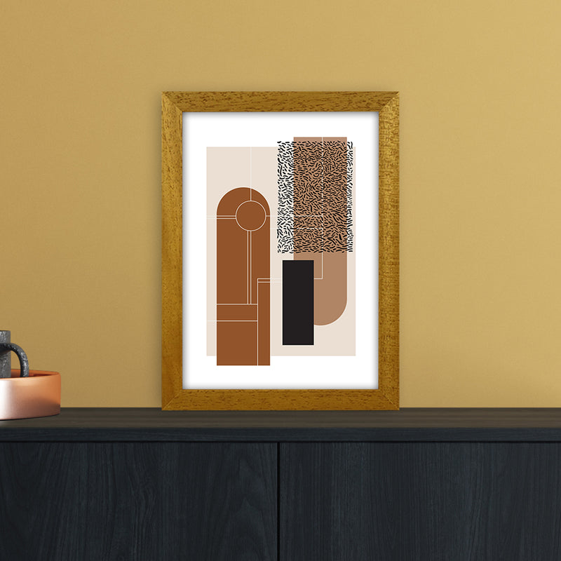 Brown & Beige Abstract Art Print by Nordic Creators A4 Print Only