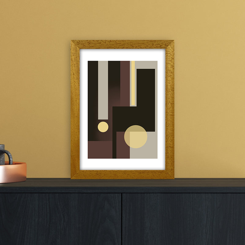 Grey Brown & Yellow Abstract Art Print by Nordic Creators A4 Print Only