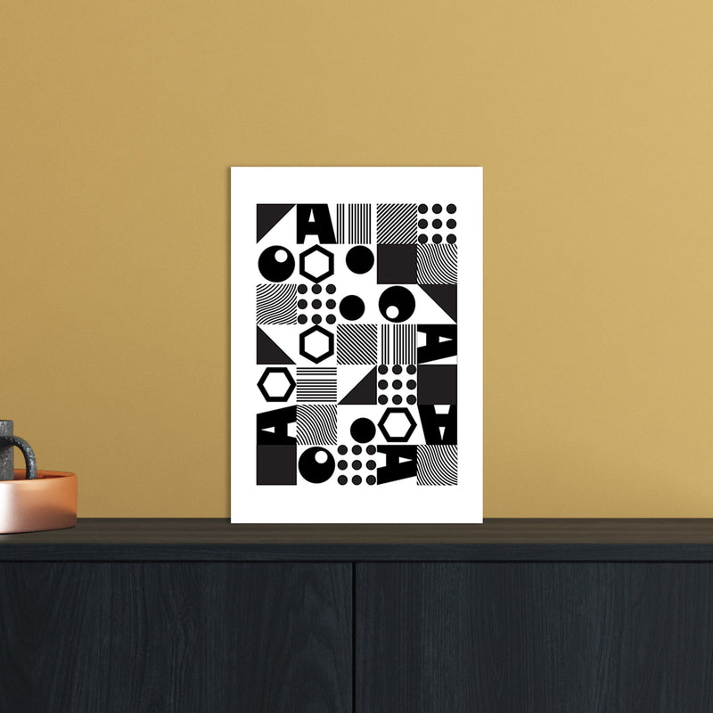 Geometric II Abstract Art Print by Nordic Creators A4 Black Frame