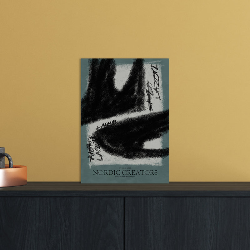 Ghost Abstract Art Print by Nordic Creators A4 Black Frame