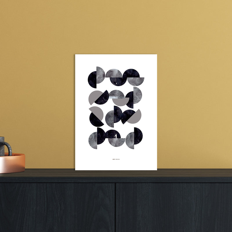 PJ-836-15 Geometric Abstract Art Print by Nordic Creators A4 Black Frame
