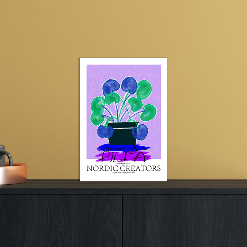 Portrait of a Pilea Abstract Art Print by Nordic Creators A4 Black Frame
