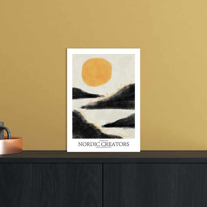 Sunrise Abstract Art Print by Nordic Creators A4 Black Frame