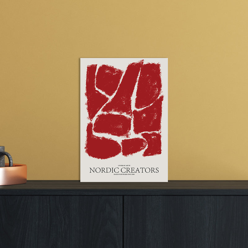 Things Fall Apart - Red Abstract Art Print by Nordic Creators A4 Black Frame