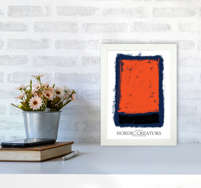Abstract 4 Modern Contemporary Art Print by Nordic Creators A4 Oak Frame