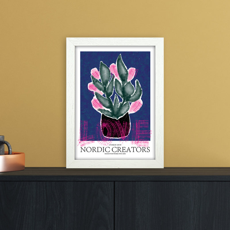 Flowers Love Abstract Art Print by Nordic Creators A4 Oak Frame