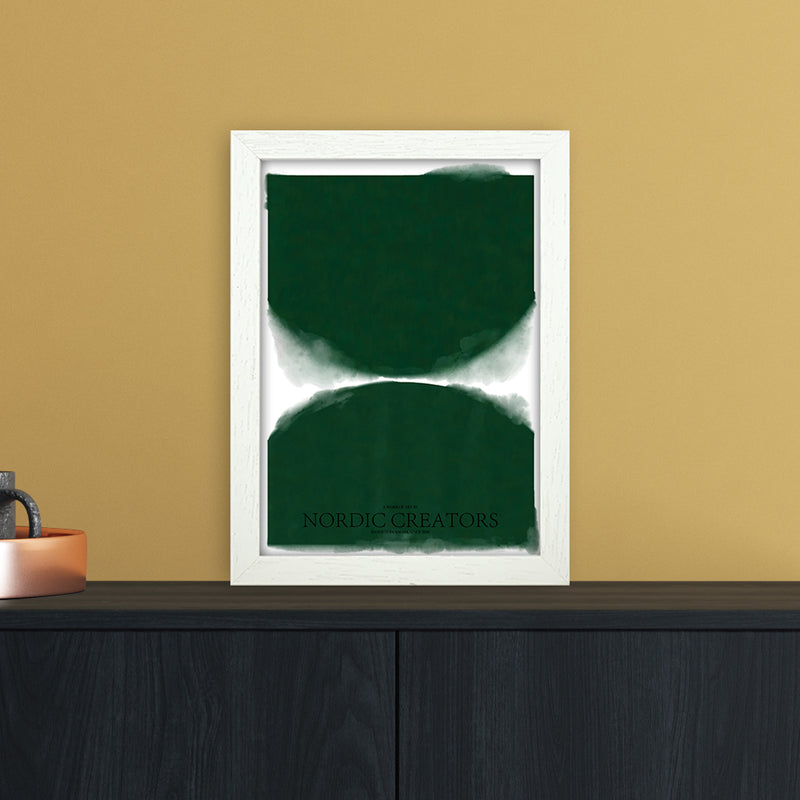 Green Abstract Art Print by Nordic Creators A4 Oak Frame