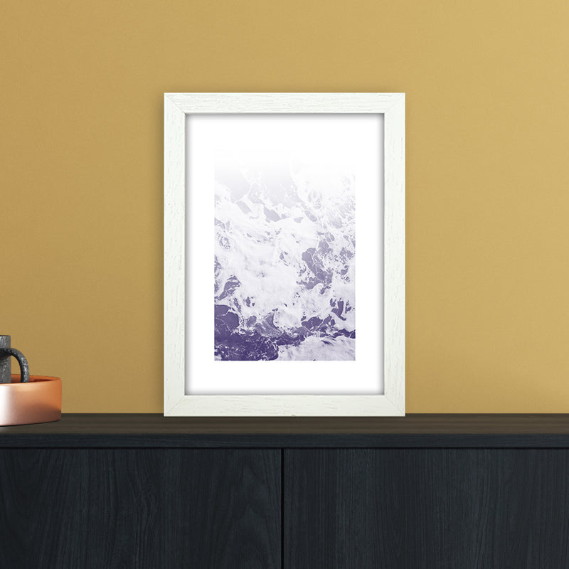 Purple Ocean Abstract Art Print by Nordic Creators A4 Oak Frame