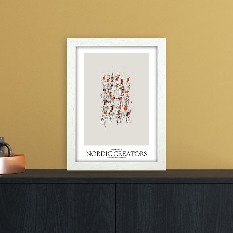 The People Abstract Art Print by Nordic Creators A4 Oak Frame